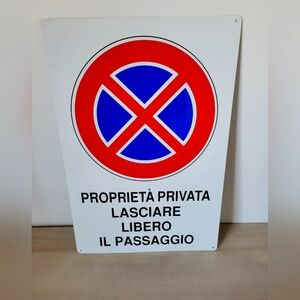Italian Sign - Private Property - Wall Decor